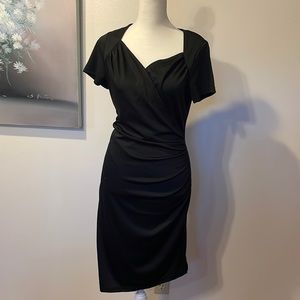 Black fitted midi dress